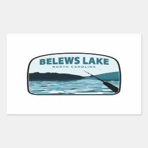 Sticker Rectangulaire Bâton de pêche du lac Belews en Caroline du Nord