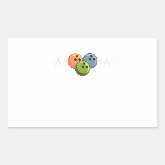 Sticker Rectangulaire battement de coeur ekg bowler bowler (Devant)