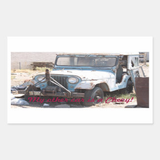 Sticker Rectangulaire Battez Blue Jeep