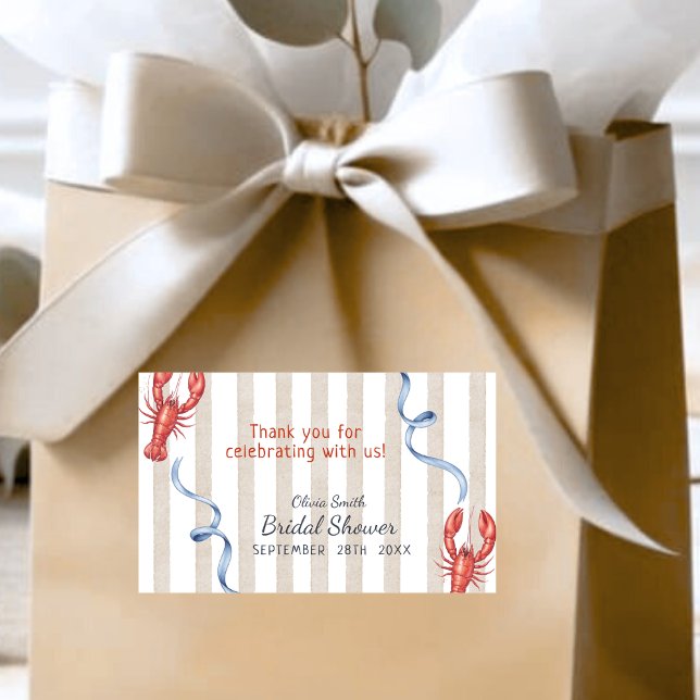 Sticker Rectangulaire beach She's a Catch Bridal Shower Thank You (Créateur téléchargé)