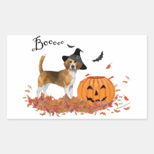 Sticker Rectangulaire Beagle Halloween