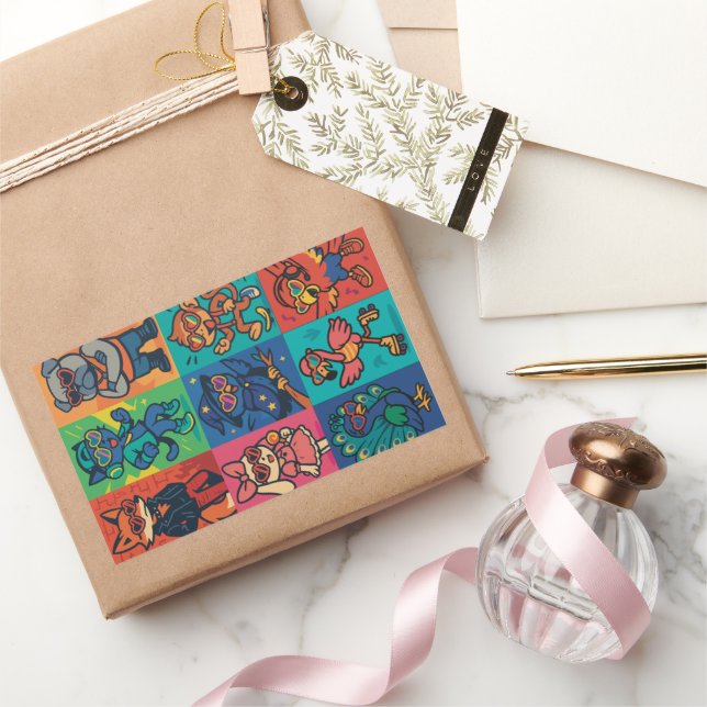 Sticker Rectangulaire Beats et bêtes (Cadeaux)