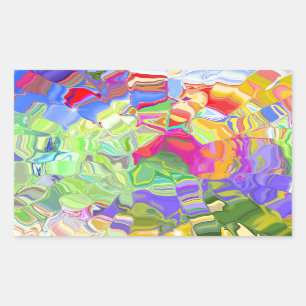 Sticker Rectangulaire Beau Art Coloré Abstrait Cubes de glace Cadeaux