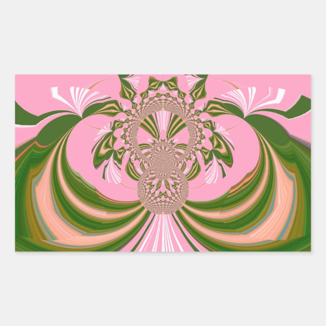 Sticker Rectangulaire Beau bébé rose vert et blanc Kaleidoscope (Devant)