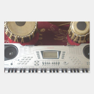 Sticker Rectangulaire Beau Coin Créatif : Tapisserie musicale