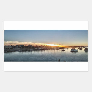 Sticker Rectangulaire Beau coucher de soleil au port de Balboa Island