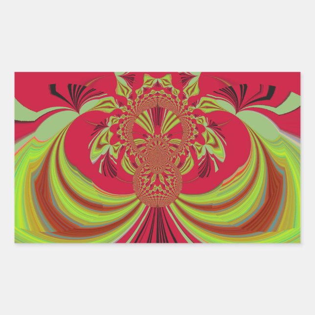 Sticker Rectangulaire Beau design jaune rouge. Code vecteur d'inspiratio (Devant)