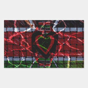 Sticker Rectangulaire Beau drapeau national contemporain kényan Edgy