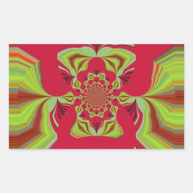Sticker Rectangulaire Beau Extraordinaire Africain rouge Motif Motif (Devant)