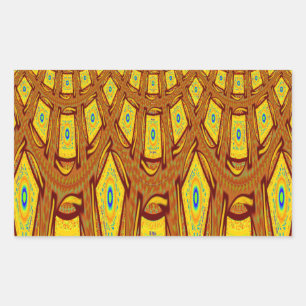 Sticker Rectangulaire Beau Golden Brown Africain Tribal Imprimé vecteur