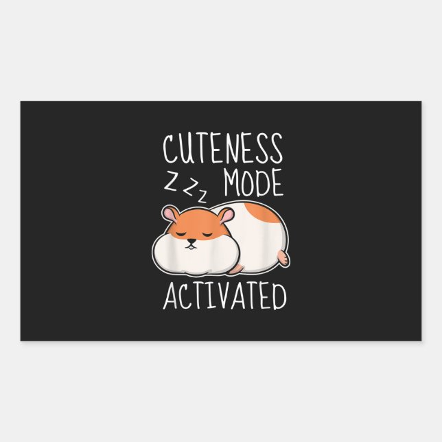Sticker Rectangulaire Beau Hamster pour animaux (Devant)