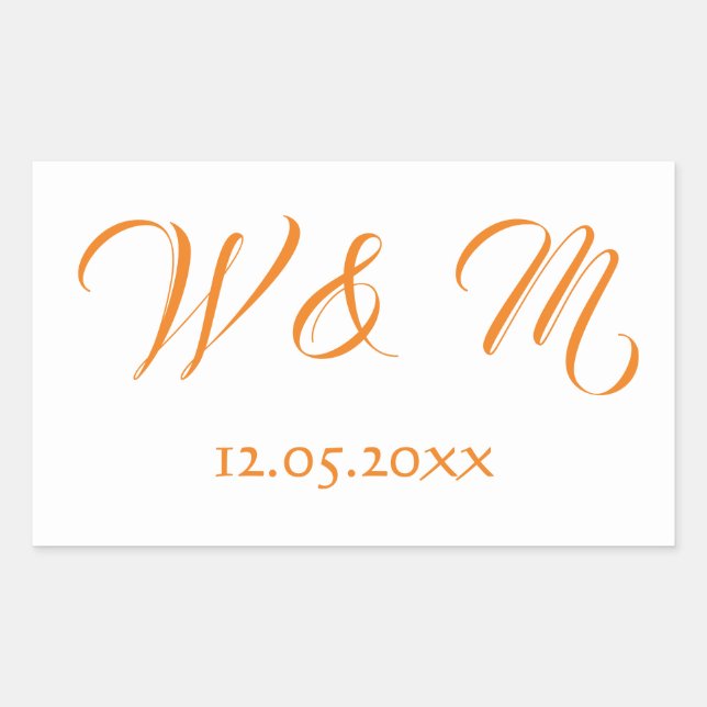 Sticker Rectangulaire Beau orange et blanc (Devant)
