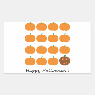 Sticker Rectangulaire Beau Patch Citrouille Halloween