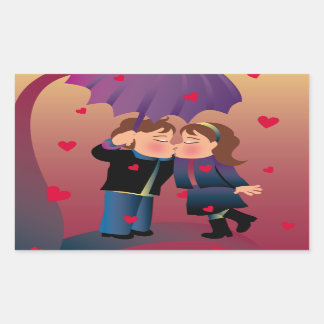 Sticker Rectangulaire Beaucoup de baisers