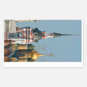 Sticker Rectangulaire Beaucoup d'églises orthodoxes russes au centre de