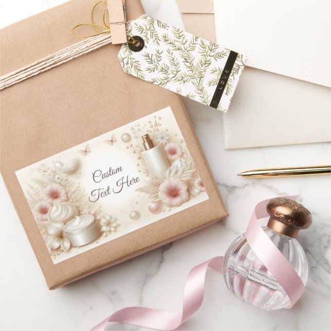 Sticker Rectangulaire Beauté Florale Élégante Cosmétique Professionnel (Cadeaux)