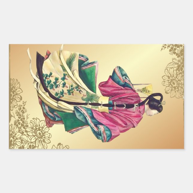 Sticker Rectangulaire Beauté orientale (Devant)