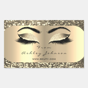 Sticker Rectangulaire Beauté Sparkly Parties scintillant Or Lash Yeux de