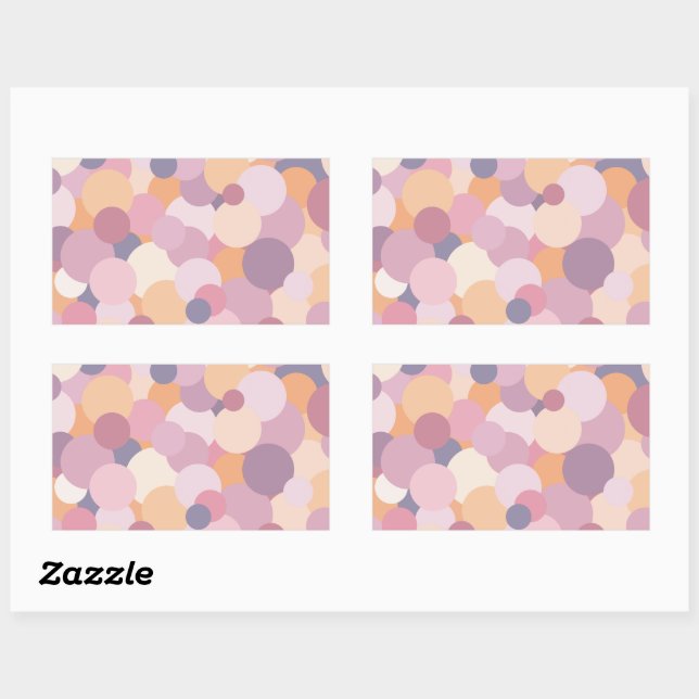 Sticker Rectangulaire Beaux cercles roses (Feuille)