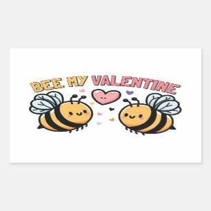 Sticker Rectangulaire Bee My Valentine