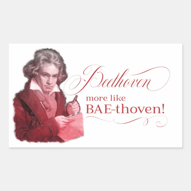 Sticker Rectangulaire Beethoven BAEthoven Classical Composer Pun (Devant)