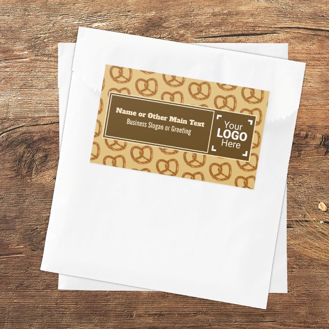 Sticker Rectangulaire Beige / marron sur le thème du Pretzel - votre tex (Créateur téléchargé)