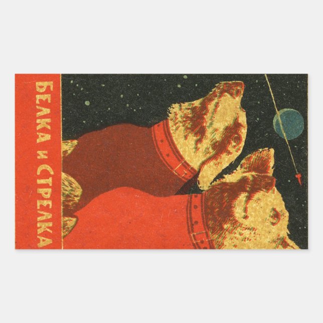 Sticker Rectangulaire Belka et Strelka (Devant)