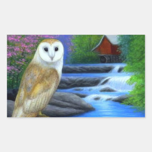 Sticker Rectangulaire belle affiche de nature de hibou