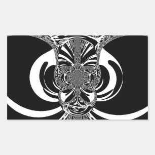 Sticker Rectangulaire Belle Afrique extraordinaire blanche noire Imprime