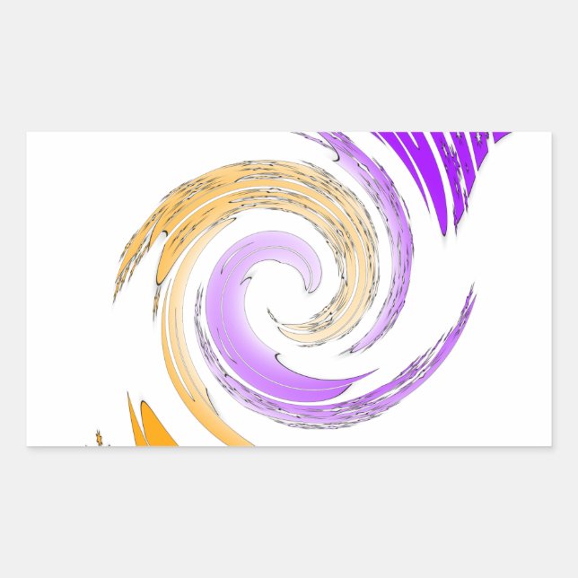 Sticker Rectangulaire Belle Art Moderne Design : Tourbillon violet et or (Devant)
