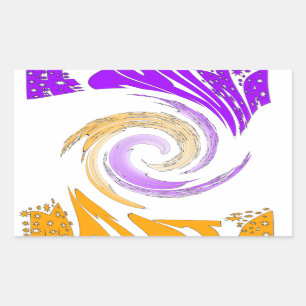 Sticker Rectangulaire Belle Art Moderne Design : Tourbillon violet et or