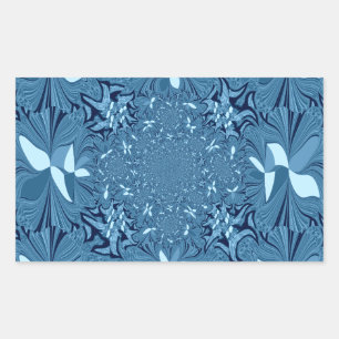 Sticker Rectangulaire Belle Belle Iridescente bleu. motif sans couture