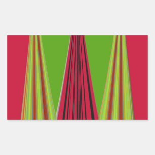 Sticker Rectangulaire Belle conception d'art fractal jaune rouge
