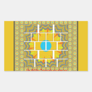 Sticker Rectangulaire Belle conception graphique extraordinaire jaune or