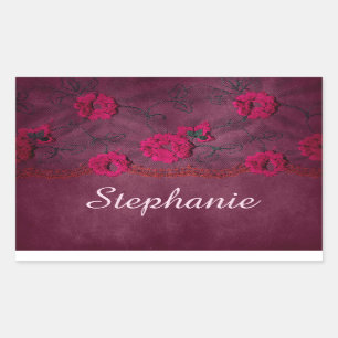 Sticker Rectangulaire Belle dentelle victorienne violette