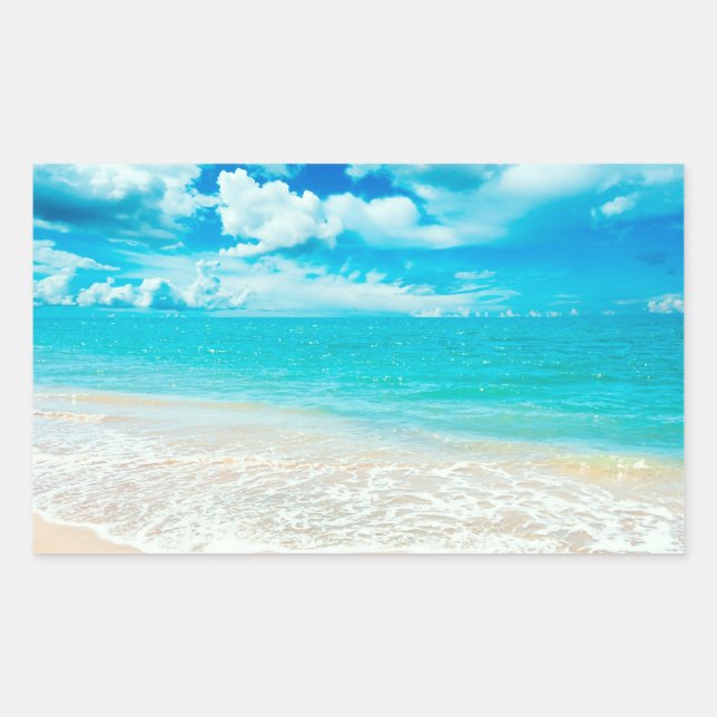 Sticker Rectangulaire Belle plage d'été (Devant)