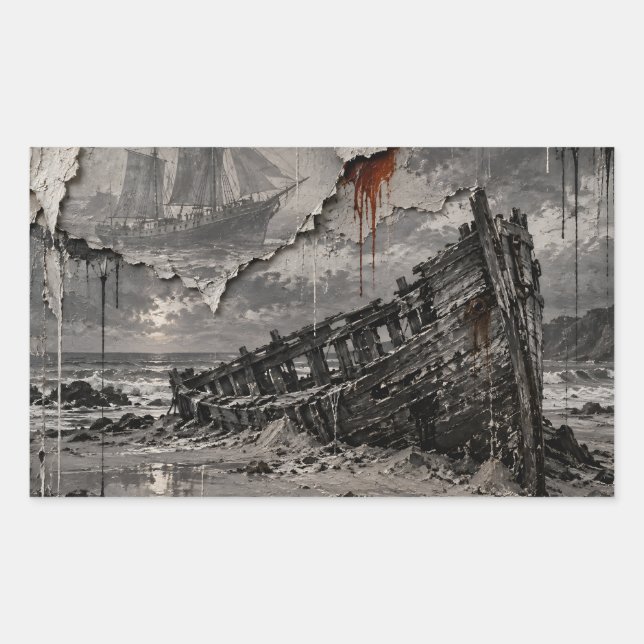 Sticker Rectangulaire Belle Ruine (Devant)