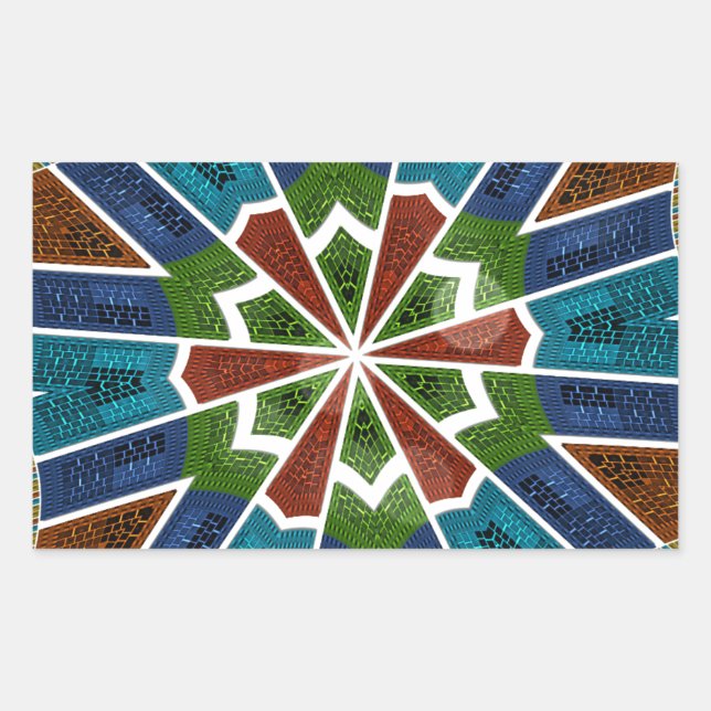 Sticker Rectangulaire Belle Tendance asiatique Textile Design Art (Devant)