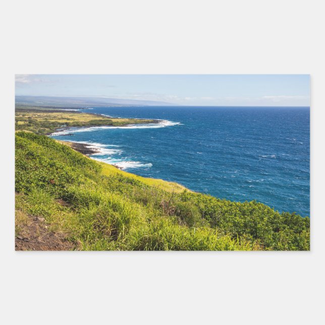 Sticker Rectangulaire belvédère d'haleokane au-dessus de la baie d'honua (Devant)