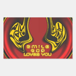 Sticker Rectangulaire Bénédiction d'en haut : L'Amour de Dieu Salutation