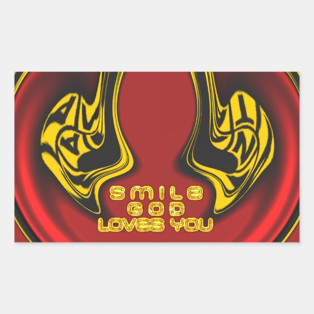 Sticker Rectangulaire Bénédiction d'en haut : L'Amour de Dieu Salutation (Devant)