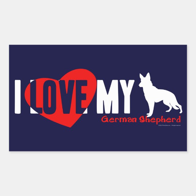 Sticker Rectangulaire Berger allemand (Devant)