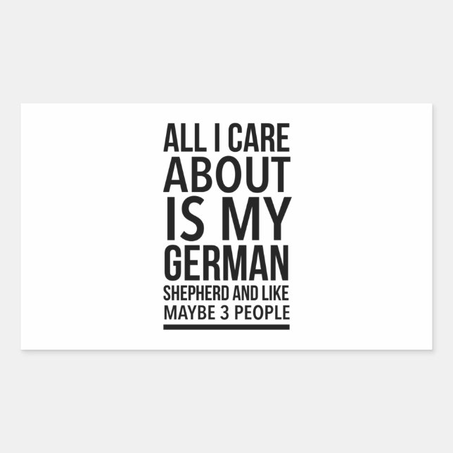 Sticker Rectangulaire Berger allemand drôle (Devant)