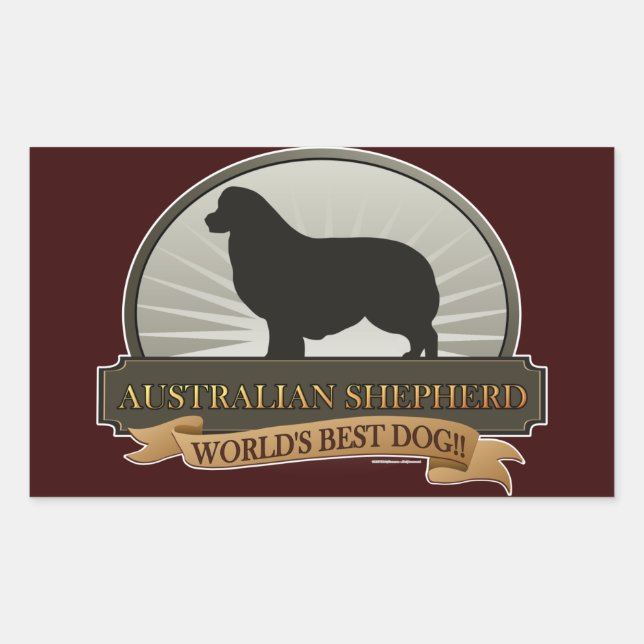 Sticker Rectangulaire Berger australien (Devant)