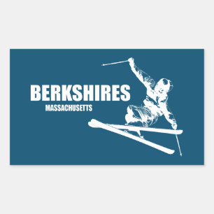 Sticker Rectangulaire Berkshires Massachusetts Skier