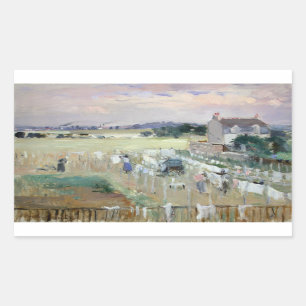 Sticker Rectangulaire Berthe Morisot - Hanging the Laundry out to Dry