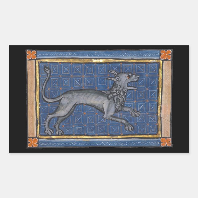 Sticker Rectangulaire Bestiaire médiéval Hyena c. 1270 (Devant)