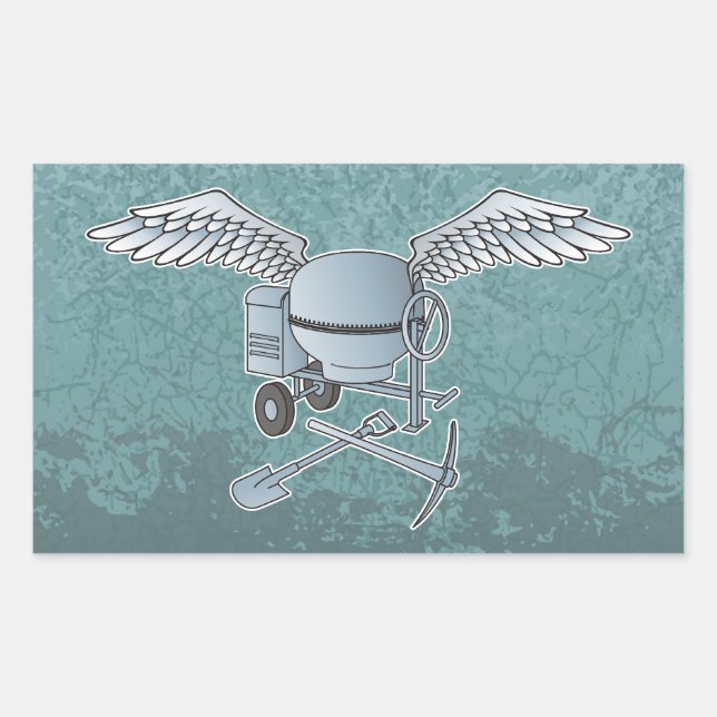 Sticker Rectangulaire Béton bleu-gris (Devant)
