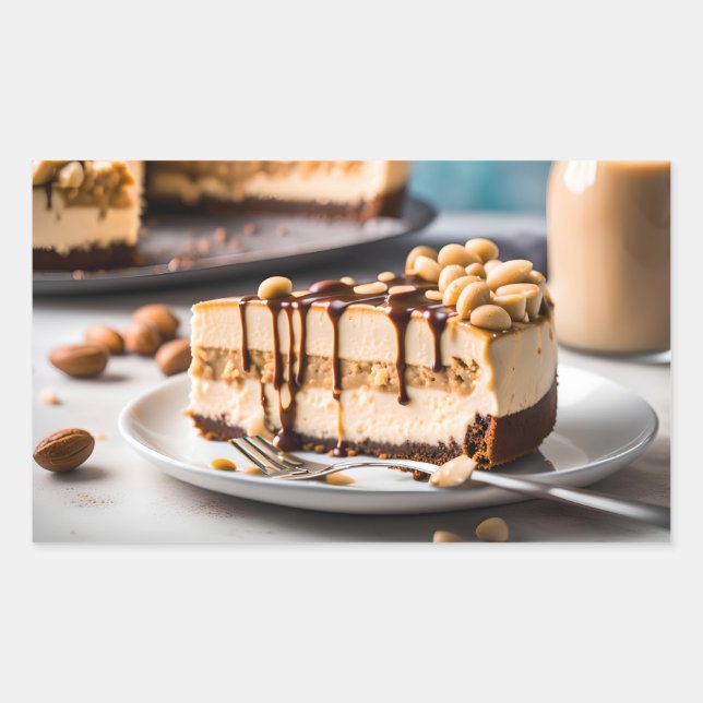 Sticker Rectangulaire Beurre d'arachide Cheesecake (Devant)