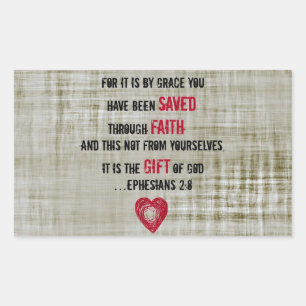 Sticker Rectangulaire Bible Verse Éphésiens 2:8
